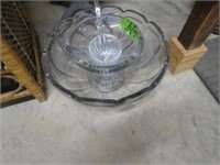 Glass Punch Bowl w/Stand, Glass Ladle