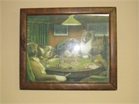 Dogs Playing Poker Framed Print 13.5" x 11.5"