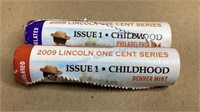 COINS - TWO ROLLS OF UNCIRCULATED 2009 LINCOLN