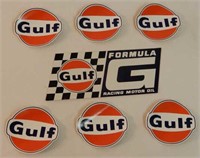 GROUPING OF 7 GULF DECALS