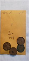 1939 Bag of 4 Wheat Cents