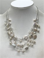 SIGNED MIXED PEARL & BEAD NECKLACE