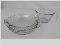Glass Pie Plates & Pampered Chef Measure Cup