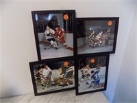 1960's Vintage Collage of 4 NHL Coloured Pictures