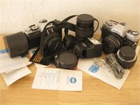 Two Minolta Cameras With Accessories - Untested