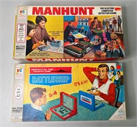 Milton Bradley 1967 Battleship & 1972 Manhunt