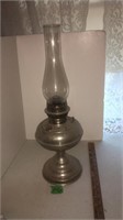 Metal kerosene lamp, tall chimney