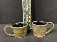 Pair of Joe Reinhardt Miniature Pottery Cups