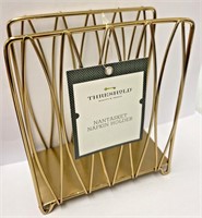 Lot of 2 Gold Iron Wire Napkin Holder