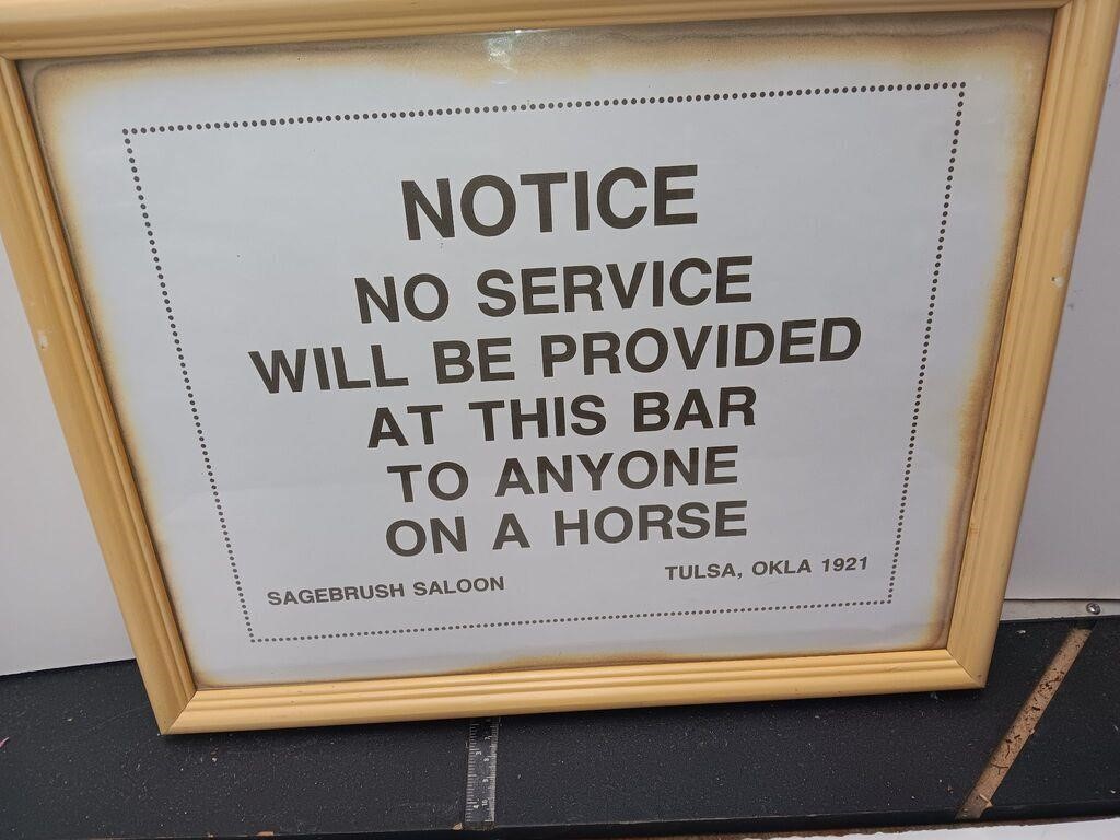 Bar Sign Framed