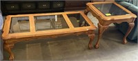 glass top coffee & end table