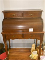 Vintage Wooden Rolltop Desk 44" T X 35" W X 20" D