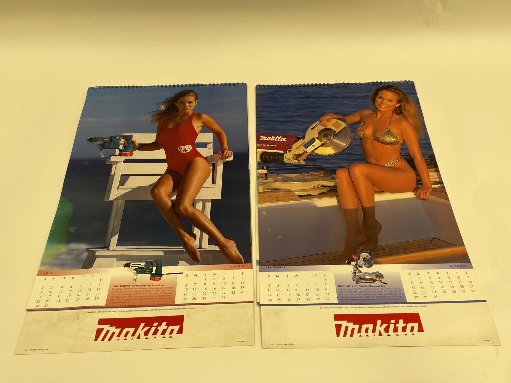 Umeki Indgang glimt Lot Of 2 1995 Makita Pinup Gurl Calendars | Kraft Auction Service