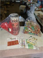 Vintage American Bricks & tinker toys, w/