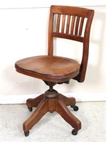 Antique Mahogany Rolling Office Chair