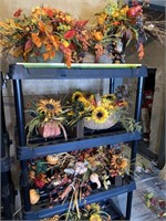 Plastic shelf with large assortment of fall dried