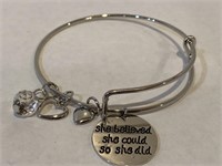 Silver Alex and Ani bracelet - she believed she