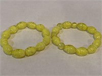 Yellow stone pearl bracelets