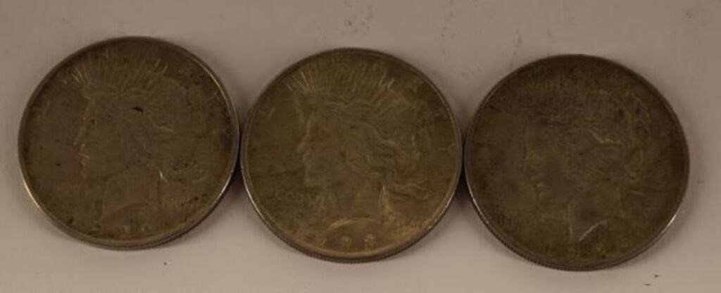 1922, 1923 & 1926 Silver Peace Dollars