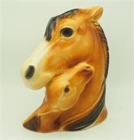 Royal Copley Horse & Foal Pottery Vase 8" Tall