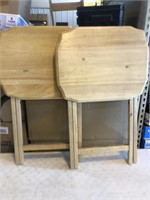 Two wooden tv trays