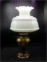 Vintage Converted Brass Oil Lamp 4 Piece B & H