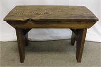 Vtg. Wormy Chestnut Pegged Bench