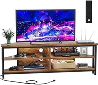 Cyclysio Corner TV Stand with Power Outlets,...