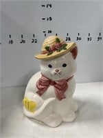 Cat with hat cookie jar