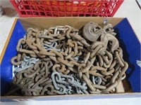 BOX OF TOW CHAINS WITH HOOKS