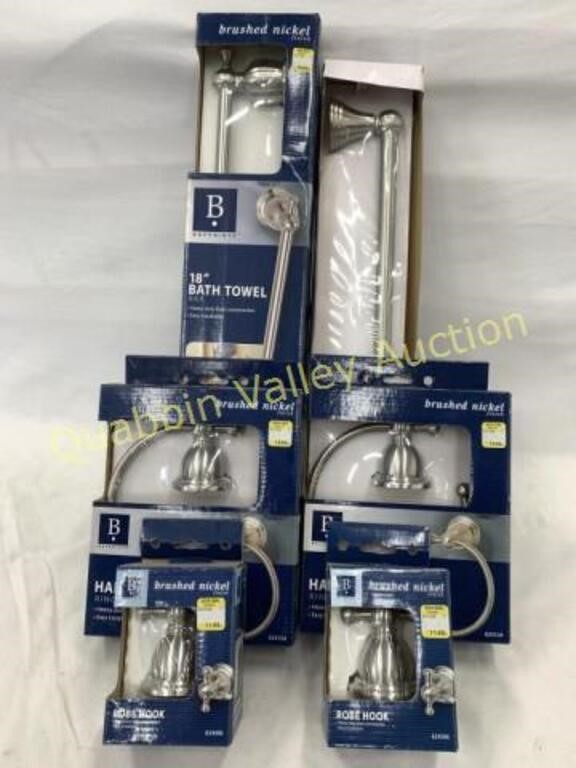 6 PIECE BRUSHED NICKEL BATHROOM SET