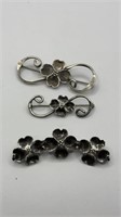 Stuart Nye Sterling Floral Brooches