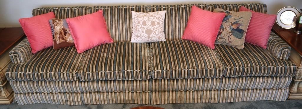MCM Young's Inc Furniture Striped Velvet Couch