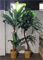 (W) Faux Silk Plants w/ Terracotta Pots. 7 and