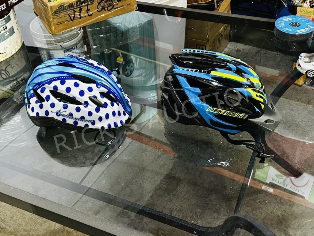 2 small Nakamura bike helmets , child size