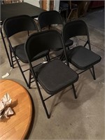 Black Folding Table with 4 Chairs