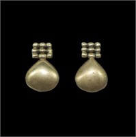 Sterlng silver matte gold washed post earrings