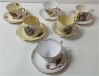 6 Royalty Commemorative Cup & Saucer Sets