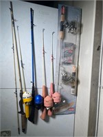 8x Fishing Poles And 7x Reels; New