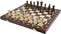 Handmade European Wooden Chess Set with 21 Inch Bo