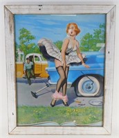 * Art Frahm Pinup Girl Poster Dropped Panties!
