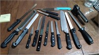 Assorted Kitchen Knives and Sharpeners