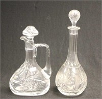 Two cut crystal spirit decanters