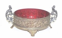 Ornate silver plate centrepiece