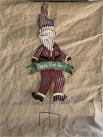 Tin Santa Sign