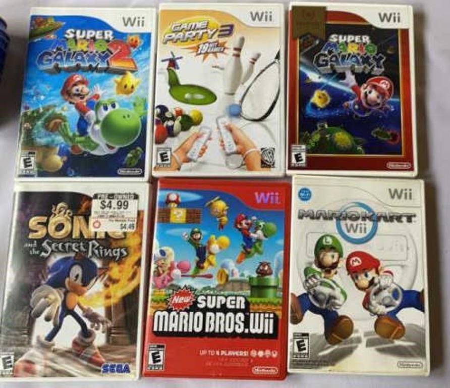 6 Wii Games Mario, Sonic and Game Party 3