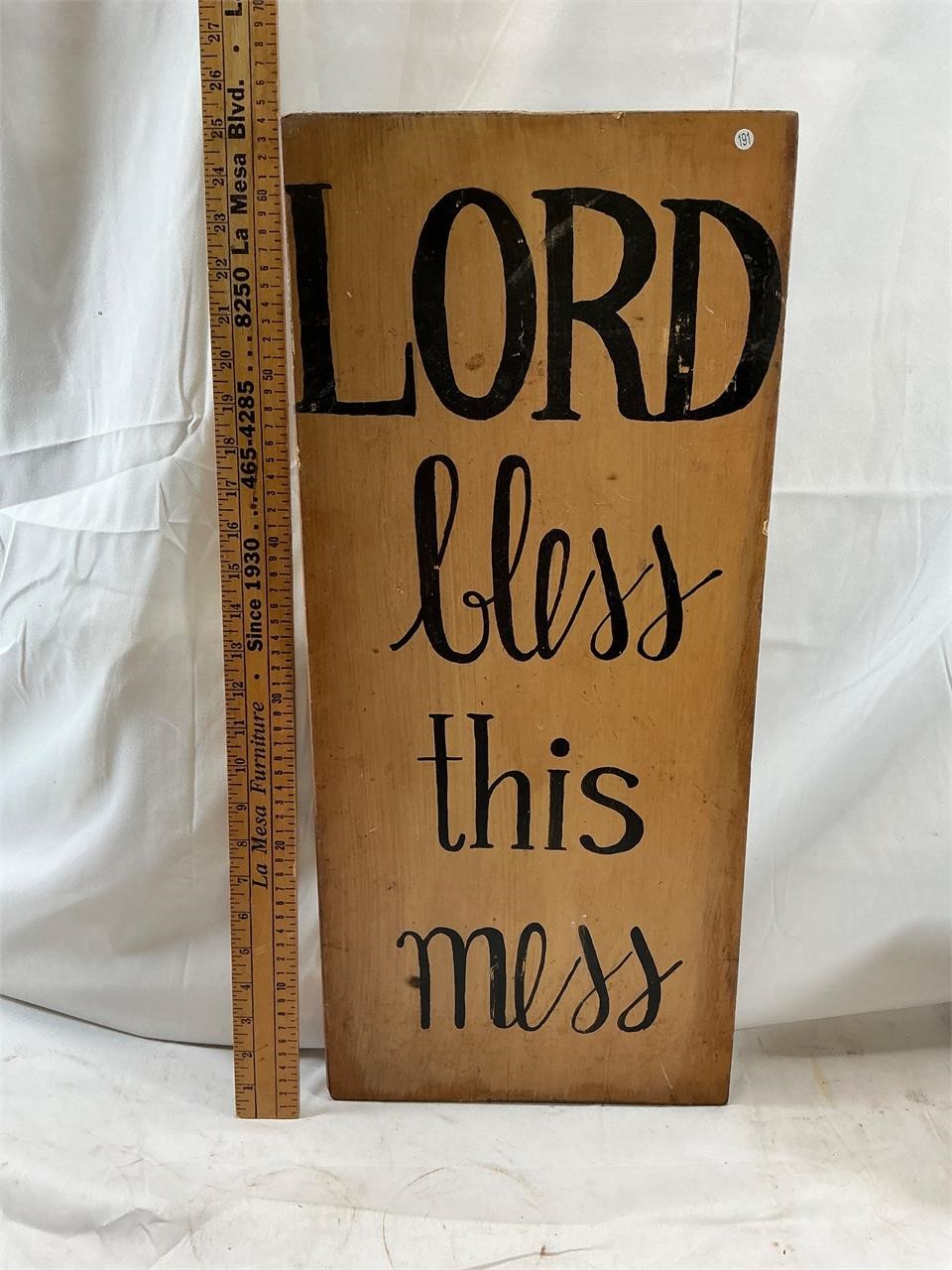 Lord Bless This Mess Hanging Wooden Sign