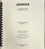 Joshua English English Braille Grade 2 NIV 1985