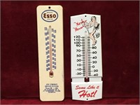 Vintage ESSO & Tin Marilyn Monroe Thermometers