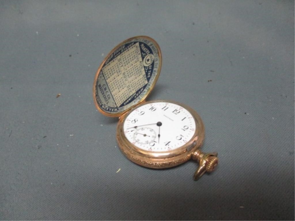 -1898 gold Waltham pocket watch.